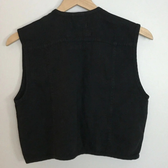 TopShop Short Fisherman Vest Black Gilet Cropped 4 - Picture 5 of 7
